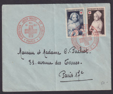 Frankreich Brief MIF Rotes Kreuz Ausstellung Paris 1951 Der Umschalg Wurde - Storia Postale