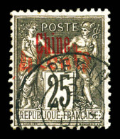 O N°20, 4c Sur 25 Noir Sur Rose. TTB (signé Brun/certificat)  Qualité: Oblitéré  Cote: 500 Euros - Used Stamps