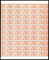 ** N°141a, 90c Rouge Terne, SANS 'COTE D'IVOIRE' En Feuille Complète De 50 Exemplaires. SUP (certificat)  Qualité: **  C - Ongebruikt