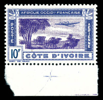 ** N°15a, 10f Outremer Et Violet: Double Impression Du Centre, Bdf. SUP (signé Brun/certificat)  Qualité: **  Cote: 375  - Neufs