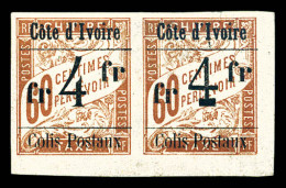 * Colis-Postaux N°11A/B, 4f Sur 60c, Type XVI Et XVII Se Tenant En Paire Coin De Feuille. SUPERBE. R. (signé Calves/cert - Unused Stamps