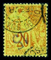 O N°4a, 15c Sur 20c Brique S Vert: SURCHARGE RENVERSEE, Très Bon Centrage, SUP (signé)  Qualité: Oblitéré  Cote: 500 Eur - Used Stamps