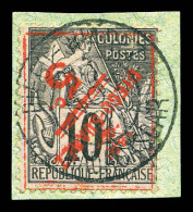 O N°11a, 5c Sur 10c Noir Sur Lilas: SURCHARGE RENVERSEE Sur Son Support, SUP (signé Scheller/certificat)  Qualité: Oblit - Used Stamps