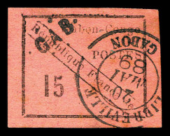 O N°14, 15c Noir Sur Rose Obl Càd De Libreville Le 20 Mai 1889, Quatre Belles Marges, SUPERBE (signé Brun/Calves/certifi - Used Stamps