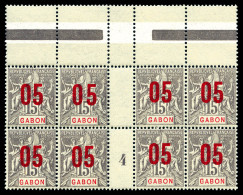 ** N°68/68A, 05 Sur 15c: Chiffres Espacées Tenant à Normaux En Bloc De 8 Millésime '4' Bdf. TTB  Qualité: **  Cote: 155  - Unused Stamps