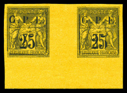 ** N°2, 25 Sur 35c: Variété Gros 'G' Tenant à Normal Bas De Feuille (positions 45+46). TTB  Qualité: ** - Unused Stamps