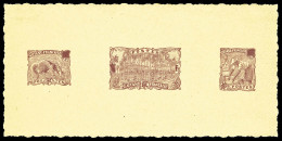 (*) 49 + 55 + 63, épreuve Collective Des 3 Poinçons Sans Faciale En Brun Foncé Sur Papier Crème Dentelé, Tamanoir, Cherc - Unused Stamps