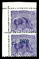 * N°92c, 2c Sur 15c Violet: Surcharge Renversée Tenant à Sans Surcharge En Paire Cdf. SUP  Qualité: *  Cote: 1000 Euros - Unused Stamps