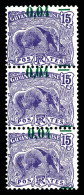 ** N°93d, 4c Sur 15c Violet: Surcharge Déplacée, Valeur Non Barrée Sur Bande De 3. TTB (certificat)  Qualité: **  Cote:  - Unused Stamps