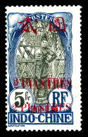 * N°81a, 2 Pi Sur 5F Bleu: Triple Surcharge. SUP. R. (signé Brun/certificat)  Qualité: *  Cote: 900 Euros - Unused Stamps