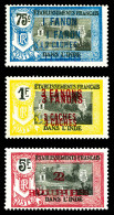 ** N°71a, 73a Et 76a, Les 3 Valeurs Double Surcharges. SUP (signés Brun/certificat)  Qualité: **  Cote: 990 Euros - Unused Stamps