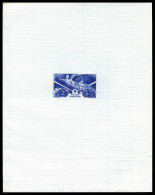 (*) N°39/45, Série Tchad Au Rhin: Ensemble De 7 épreuves D'Artiste En Bleu Outremer Sur Papier Filigrané (17x 21,5 Cm),  - Posta Aerea