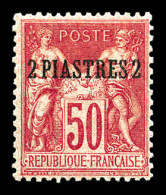 * N°6, 2 Pi Sur 50c Rose Type I, Exemplaire Choisi. SUP (certificat)  Qualité: *  Cote: 500 Euros - Unused Stamps