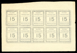 (*) N°10a, 15c Bleu Sur Gris En Feuillet De 10 Timbres, Très Jolie Pièce, Rare Et SUP (signé Calves/certificat)  Qualité - Ungebraucht