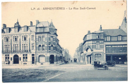 NORD ARMENTIERES : LA RUE SADI CARNOT - PLAN AVEC ANCIENNES VOITURE - CIRCULEE EN 1925 - Armentieres