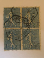 Timbre 205 1f Bleu En Bloc De 4   Oblitéré - Used Stamps