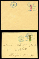 O N°78B (lettre) Et 79 (devant): Moitiés Des N°43 Et 34 Sur 2 Enveloppes. TB  Qualité: Oblitéré  Cote: 250 Euros - Used Stamps