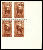 * N°184, 50c Galliéni Bloc De 4 Non Dentelé Verticalement, Signé Calves, Bdf: (Maury)  Qualité: *  Cote: 240 Euros - Unused Stamps