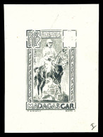 (*) N°184, Galliéni, Type Non Adopté (tête à Droite), Poinçon Sans Faciale, épreuve D'artiste En Noir. SUP (certificat)  - Unused Stamps