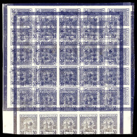 (*) N°14a, 50m Violet-gris, Impression Double Non Dentelé, Mise En Train En Feuille Complète De 25 Exemplaires. SUP. R.  - Sellos Locales