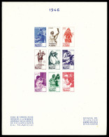 (*) Non Emis, épreuve Collective Sur Feuillet 234x185mm Présentant 9 Exemplaires, Daté De 1946. SUP. R. (certificat)  Qu - Unused Stamps