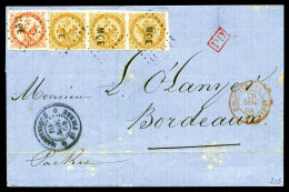 O Aigle 10c Bistre Bande De 3 + 40c Vermillon, Tarif Martinique-France Par Voie Anglaise Sur Lettre De ST PIERRE Le 10 N - Storia Postale