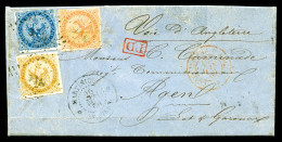 O Affranchissement Tricolore (Aigle N°3, 4 Et 5), Tarif Martinique-France Par Voie Anglaise Sur Lettre De ST PIERRE Le 2 - Lettres & Documents