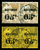 O 12Aa Et 13Aa: Les 2 Valeurs Chiffres '5' Penchés Tenant à Normaux. SUP (certificat)  Qualité: Oblitéré  Cote: 465 Euro - Used Stamps