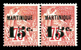 ** N°18Aa, 15c Sur 75c Rose: Chiffre '5' Penché Tenant à Normal (*). SUPERBE. R.R (signé Scheller/certificat)  Qualité:  - Unused Stamps