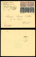 O Correspondance Militaire: 1c Noir Sur Azuré X 3ex + 4c Lilas-brun Sur Gris X 3ex Obl Càd Octogonal Corr D'Armée/Fort D - Cartas & Documentos