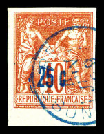 O N°7B, 25c Sur 40c Orange Bas De Feuille Obl Càd Du 4.06.89 Sur Son Support. SUP. R.R. (certificats)  Qualité: Oblitéré - Used Stamps