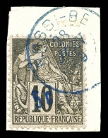 O N°8B, 5c Sur 10c Noir Sur Lilas Oblitéré Càd Bleu Nossi-be Le 18 Juin 89 Sur Son Support. SUP. R.R. (signé Gilbert/cer - Used Stamps