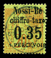 O Taxe N°5, 35c Sur 20c Brique Sur Vert, Tirage 250 Ex. SUP (signé Brun/certificat)  Qualité: Oblitéré  Cote: 520 Euros - Used Stamps