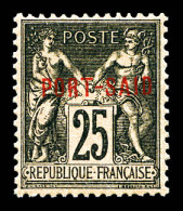 ** N°10A, 25c Noir Sur Rose, SUP (certificat)  Qualité: **  Cote: 400 Euros - Unused Stamps
