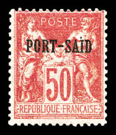 ** N°14a, 50c Rose Type I, Un Seul Point Sur Le I De SAID, Fraîcheur Postale. SUP (certificat)  Qualité: **  Cote: 500 E - Unused Stamps