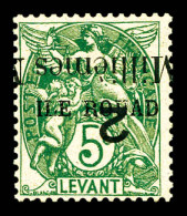 ** N°36Aa, NON EMIS, 2m Sur 5c Vert-bleu Surcharge Renversée Sur Timbre De L'île De Rouad, Fraîcheur Postale. SUP. R. (s - Unused Stamps