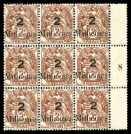 ** N°62B, Erreur: 2 M Sur 2c Brun-lilas En Bloc De 6 Bdf Millésime '8'. TTB  Qualité: **  Cote: 1380 Euros - Unused Stamps