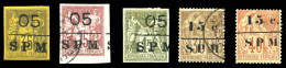 * N°9/14, (sauf N° 13), N° 10 Et 12 Obl, Les 5 Valeurs SUP (certificat)  Qualité: *  Cote: 785 Euros - Unused Stamps