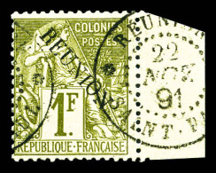 O N°28, 1F Olive Bdf, SUP (signé Brun/certificat)  Qualité: Oblitéré  Cote: 600 Euros - Unused Stamps