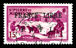 O N°251, 15c Rose-lilas Surchargé Obl Cachet à Date Avec Cercle Extérieur En Tirets Du 4 Février 42. SUPERBE. R.R (signé - Oblitérés