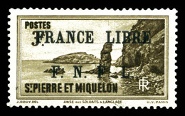 * N°271, 3f Sépia Surchargé 'FRANCE LIBRE'. SUPERBE. R.R.R (signé Brun/Calves/certificats)  Qualité: *  Cote: 16500 Euro - Unused Stamps