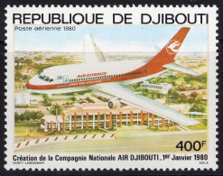 Djibouti Serie 1v 1980 Foundation Of Air Djibouiti Airplane MNH - Gibuti (1977-...)