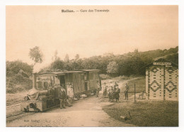 BALLON (72) TRAIN EN GARE - LOCO  CORPET-LOUVET 020 T N°4 (REPRODUCTION D'UNE CARTE POSTALE ANCIENNE ) - Eisenbahnen