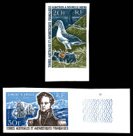 ** N°25/26, 20f Albatros Et 30f Dumont D'Urville, Les 2 Exemplaires Non Dentelés, Bdf. TTB (certificat)  Qualité: **  Co - Unused Stamps