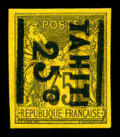 * N°3c, 25c Sur 35c Violet-noir Sur Jaune, Surcharge De Haut En Bas, Fraîcheur Postale. SUPERBE. R.R. (signé Brun/certif - Unused Stamps