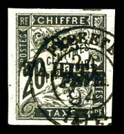 O Taxe N°21, 20c Noir Surchargé Obl Càd Papeete, SUP (certificat)  Qualité: Oblitéré  Cote: 720 Euros - Used Stamps