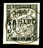 O Taxe N°22, 30c Noir, SUP (signé Calves/certificat)  Qualité: Oblitéré  Cote: 720 Euros - Used Stamps