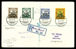 O N°31A, 33A, 35A Et 36A Obl Càd De LOME Le 22 Oct 1915 Sur Lettre Recomandée à Destination De BÂLE, Arrivée Au Verso. T - Usados