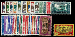 ** N°92/124, Série Complète Surchargée 'FRANCE LIBRE'. TTB (certificat)  Qualité: **  Cote: 1440 Euros - Unused Stamps