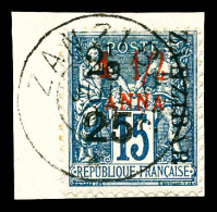 O N°34, 2 1/2 Et 25c Sur 1 1/2 A Sur Son Support. SUP (signé Brun/certificat)  Qualité: Oblitéré  Cote: 1100 Euros - Used Stamps